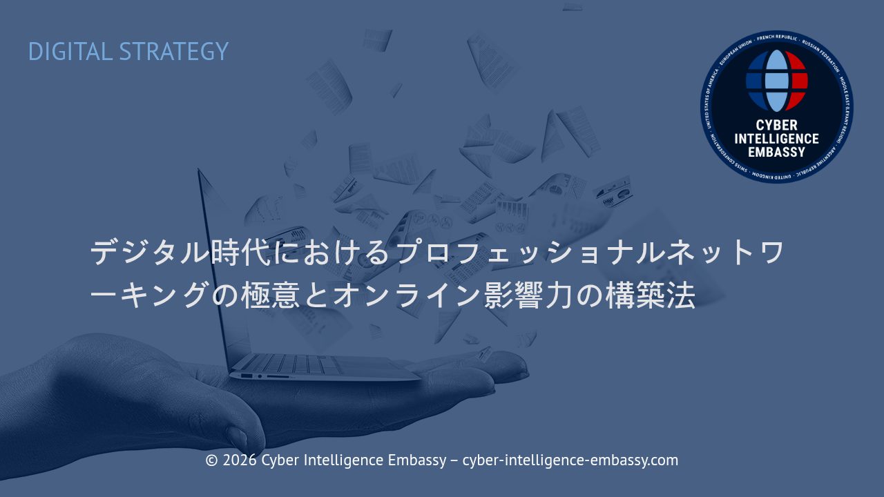 デジタル時代におけるプロフェッショナルネットワーキングの極意とオンライン影響力の構築法