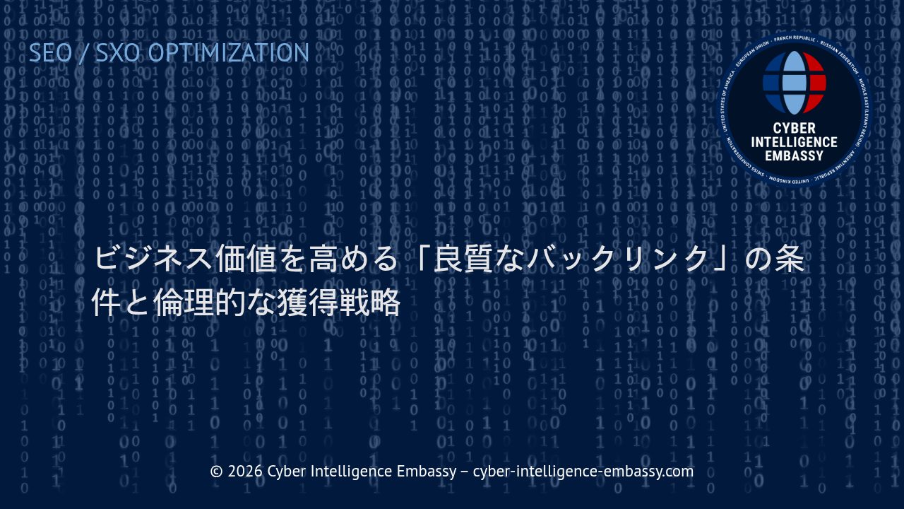 ビジネス価値を高める「良質なバックリンク」の条件と倫理的な獲得戦略