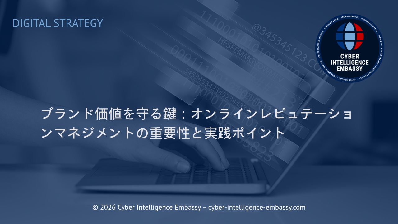 ブランド価値を守る鍵：オンラインレピュテーションマネジメントの重要性と実践ポイント