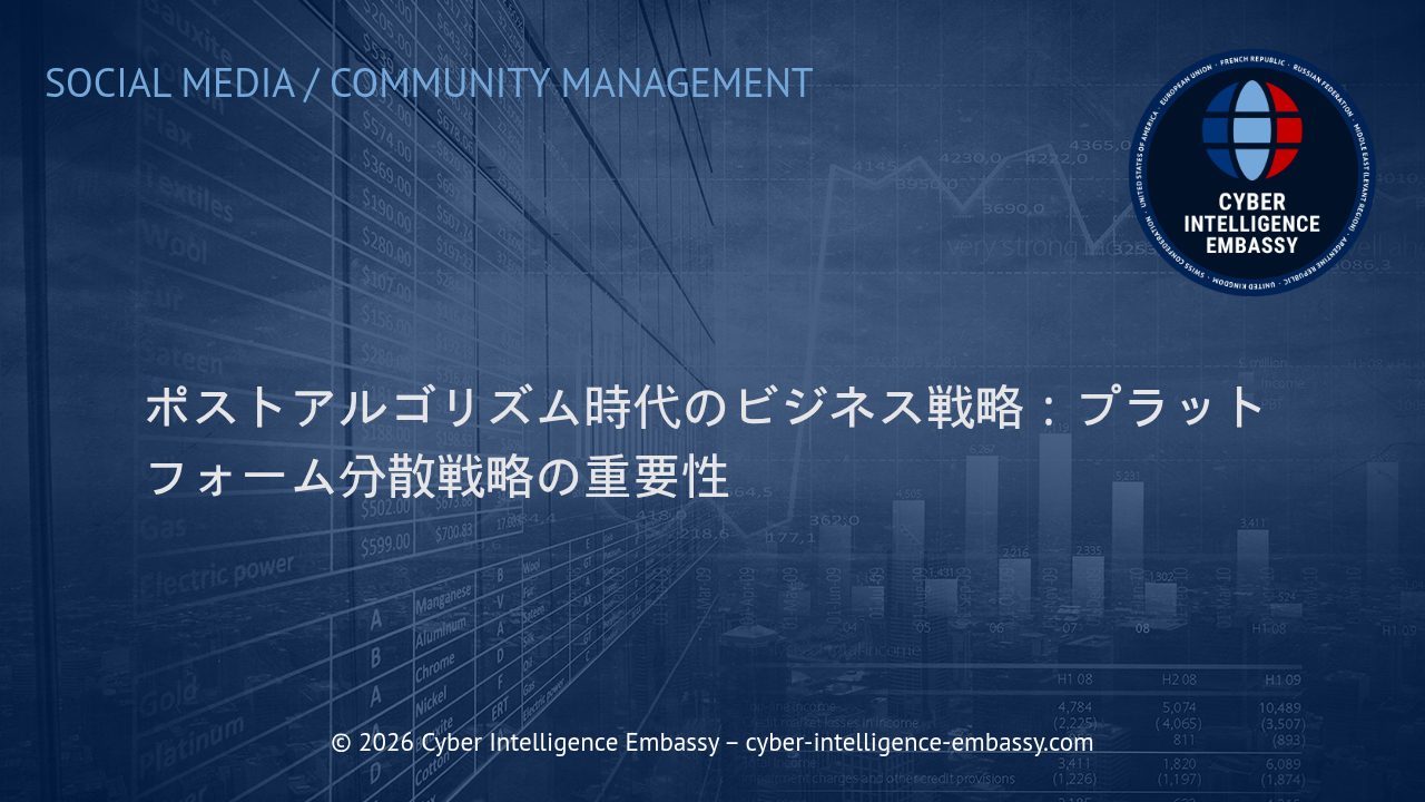 ポストアルゴリズム時代のビジネス戦略：プラットフォーム分散戦略の重要性