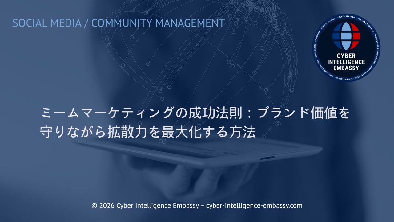 ミームマーケティングの成功法則：ブランド価値を守りながら拡散力を最大化する方法