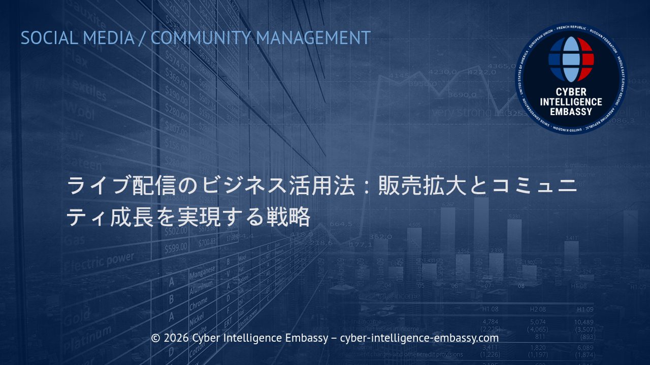 ライブ配信のビジネス活用法：販売拡大とコミュニティ成長を実現する戦略
