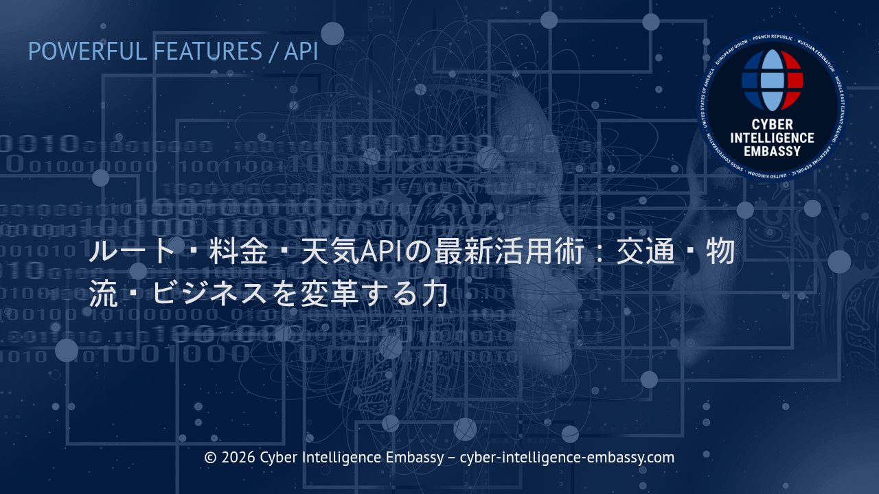 ルート・料金・天気APIの最新活用術：交通・物流・ビジネスを変革する力