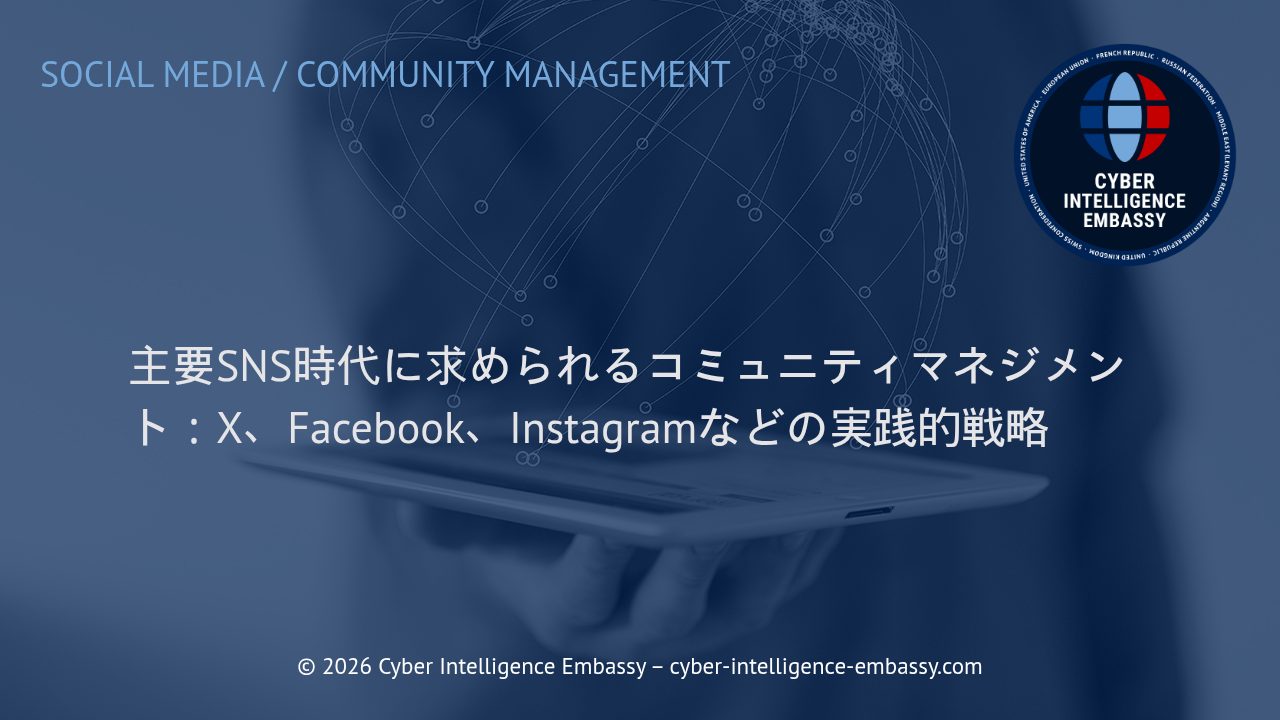 主要SNS時代に求められるコミュニティマネジメント：X、Facebook、Instagramなどの実践的戦略