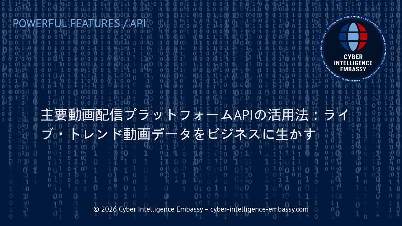 主要動画配信プラットフォームAPIの活用法：ライブ・トレンド動画データをビジネスに生かす