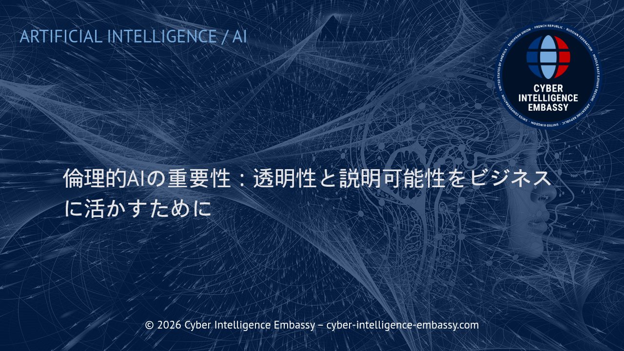 倫理的AIの重要性：透明性と説明可能性をビジネスに活かすために