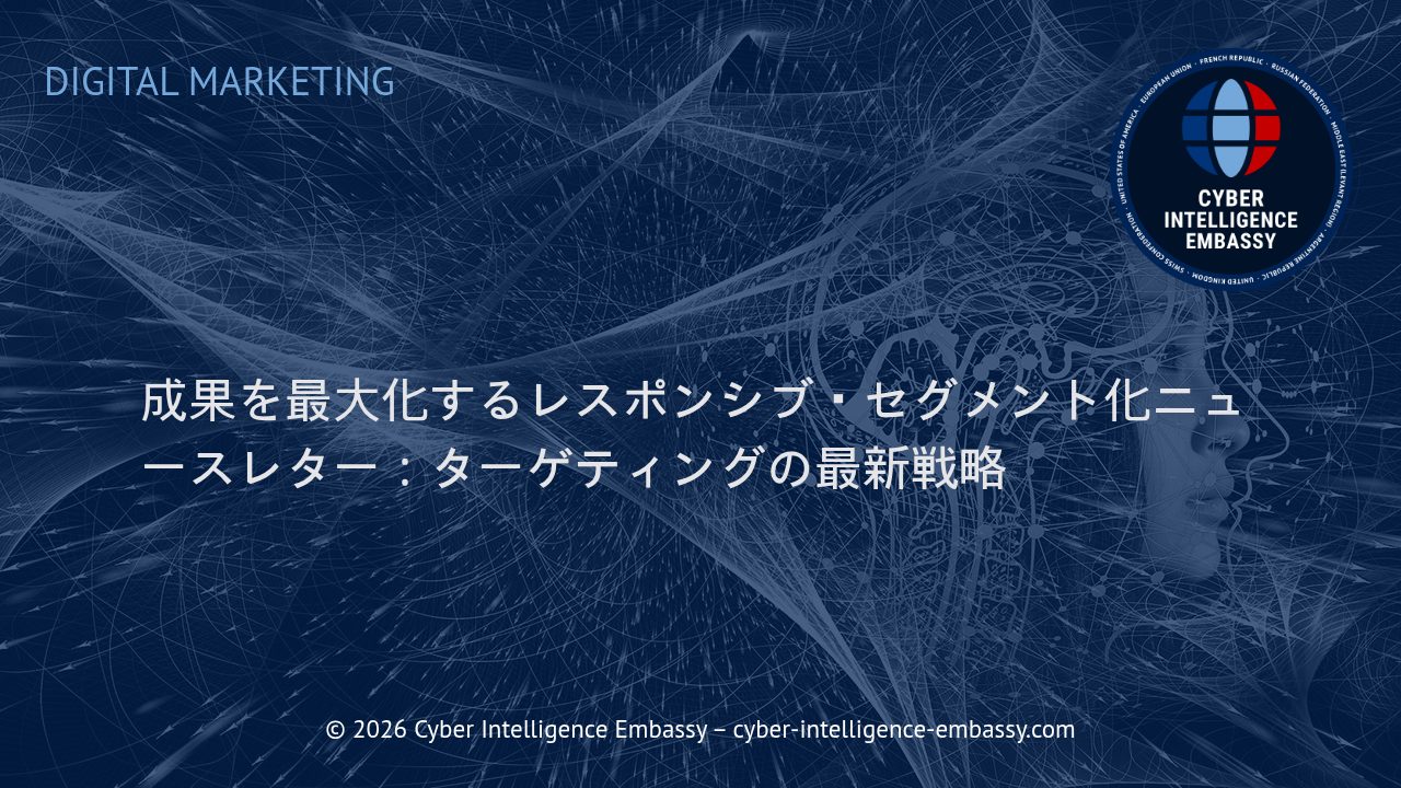 成果を最大化するレスポンシブ・セグメント化ニュースレター：ターゲティングの最新戦略