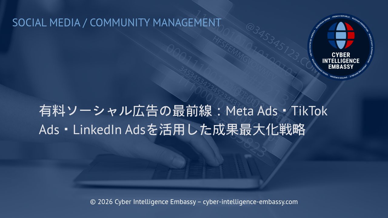 有料ソーシャル広告の最前線：Meta Ads・TikTok Ads・LinkedIn Adsを活用した成果最大化戦略