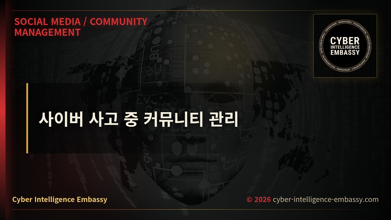 사이버 사고 중 커뮤니티 관리