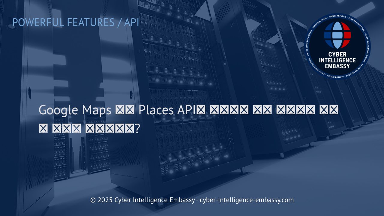 Google Maps 및 Places API: 비즈니스에 최적화된 동적 지리정보 서비스 활용법