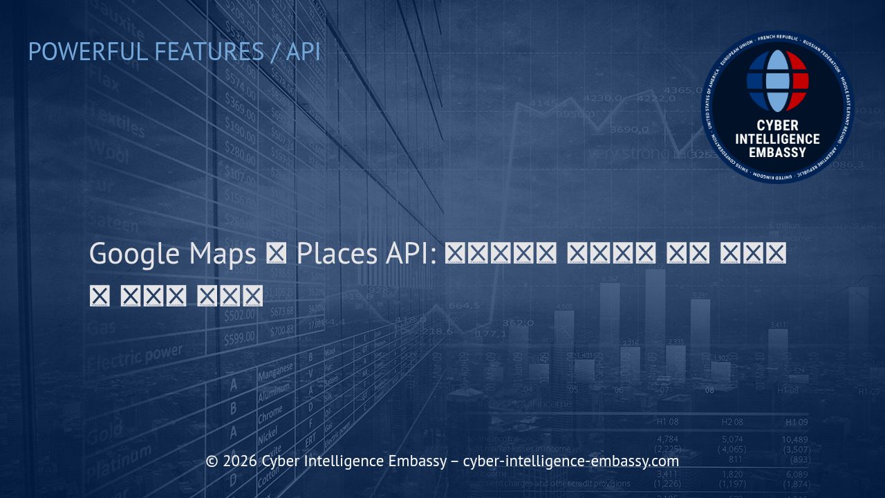 Google Maps 및 Places API: 비즈니스에 최적화된 동적 지리정보 서비스 활용법