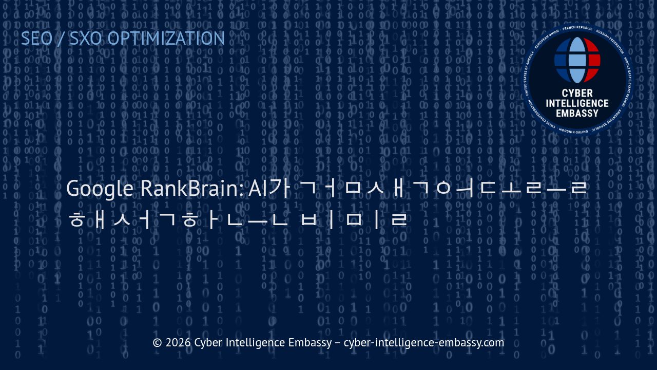 Google RankBrain: AI가 검색의도를 해석하는 비밀
