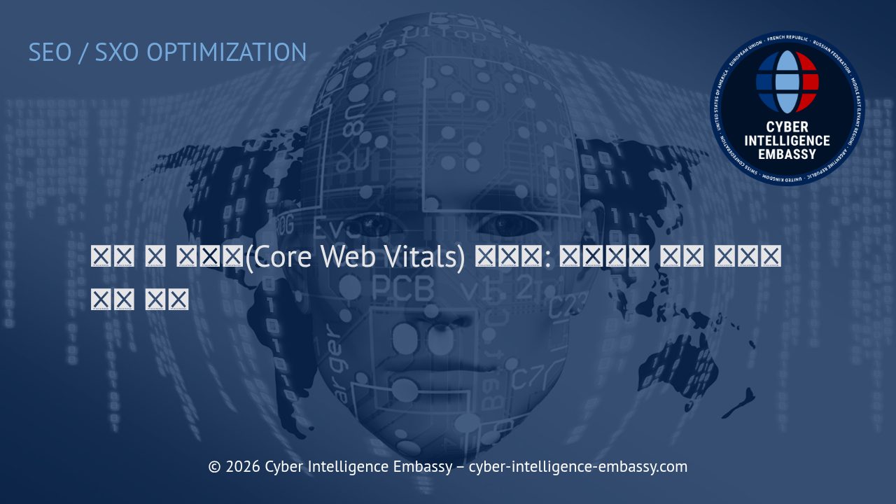 코어 웹 바이탈(Core Web Vitals) 최적화: 홈페이지 순위 상승의 핵심 전략
