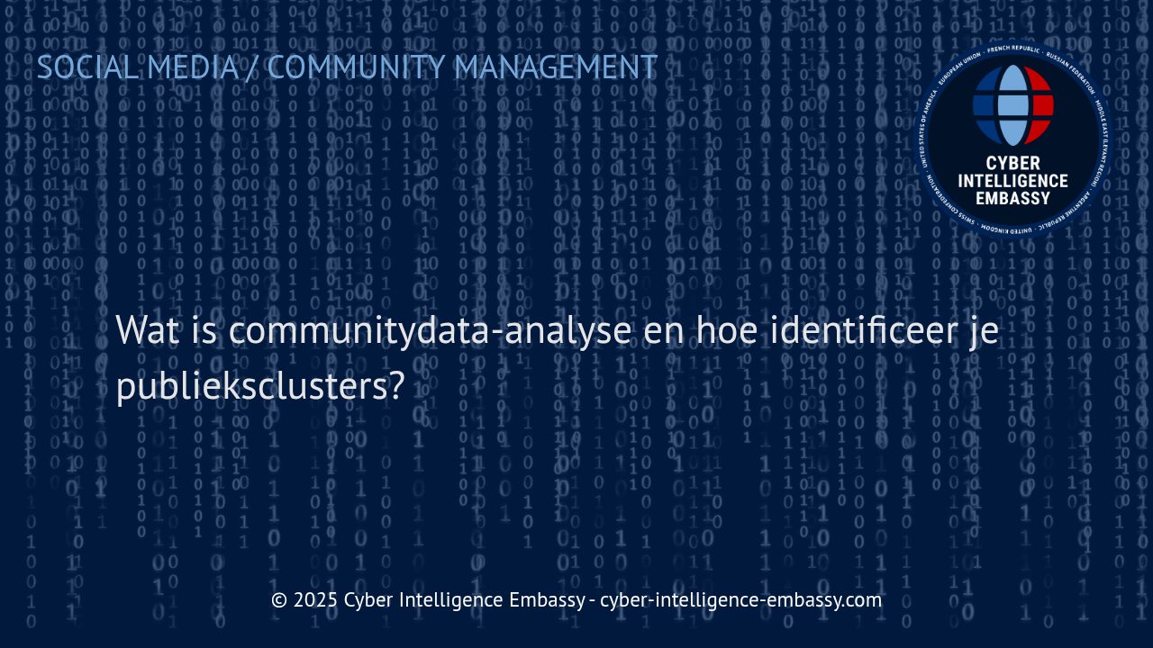 Communitydata-analyse: Publieksclusters Ontdekken en Begrijpen binnen Digitale Netwerken