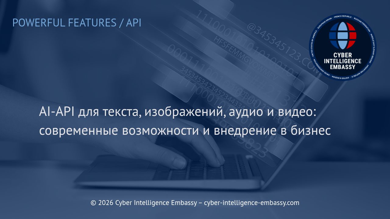 AI-API для текста, изображений, аудио и видео: современные возможности и внедрение в бизнес