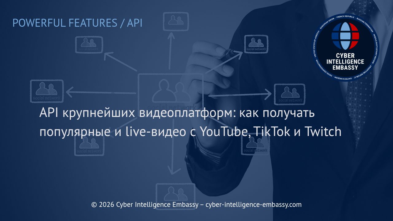 API крупнейших видеоплатформ: как получать популярные и live-видео с YouTube, TikTok и Twitch