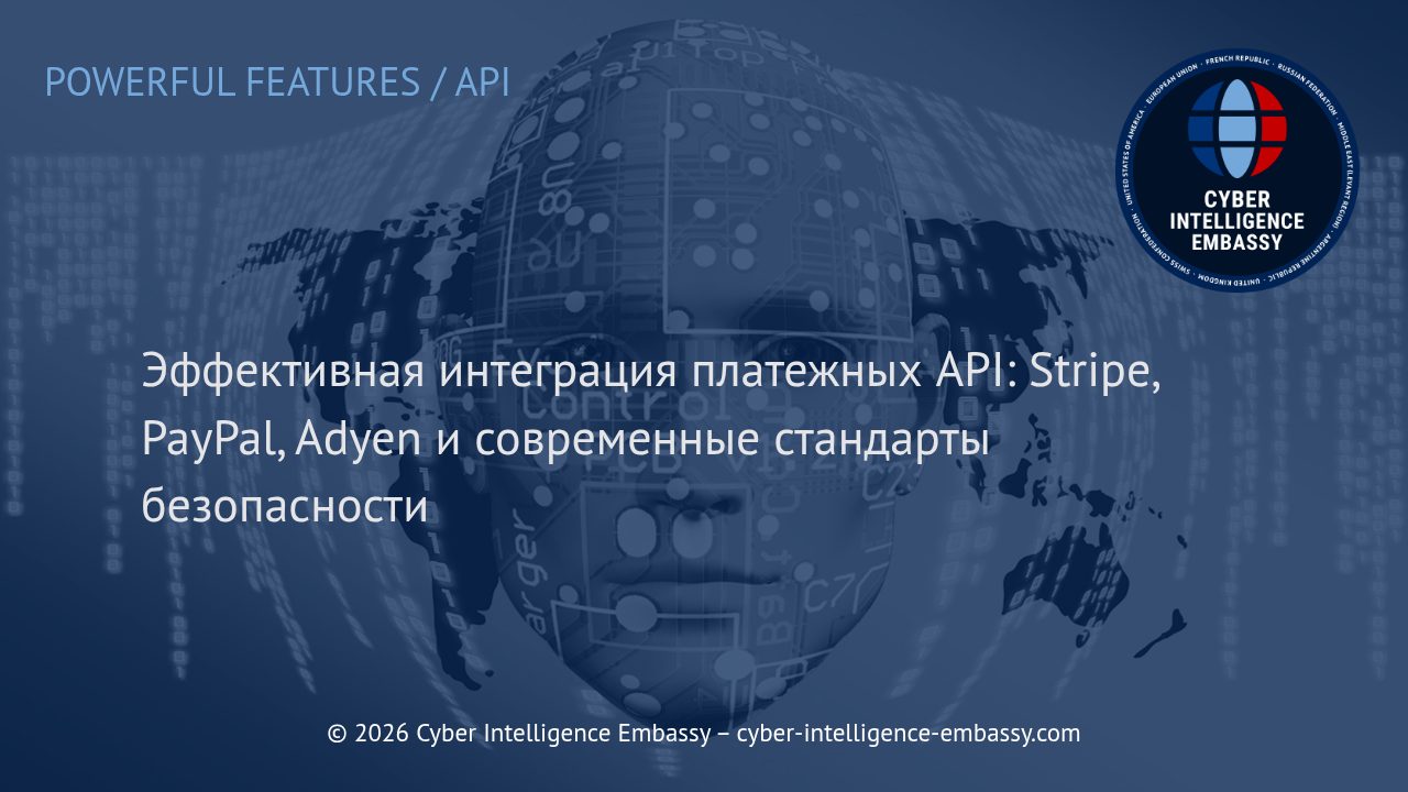 Эффективная интеграция платежных API: Stripe, PayPal, Adyen и современные стандарты безопасности