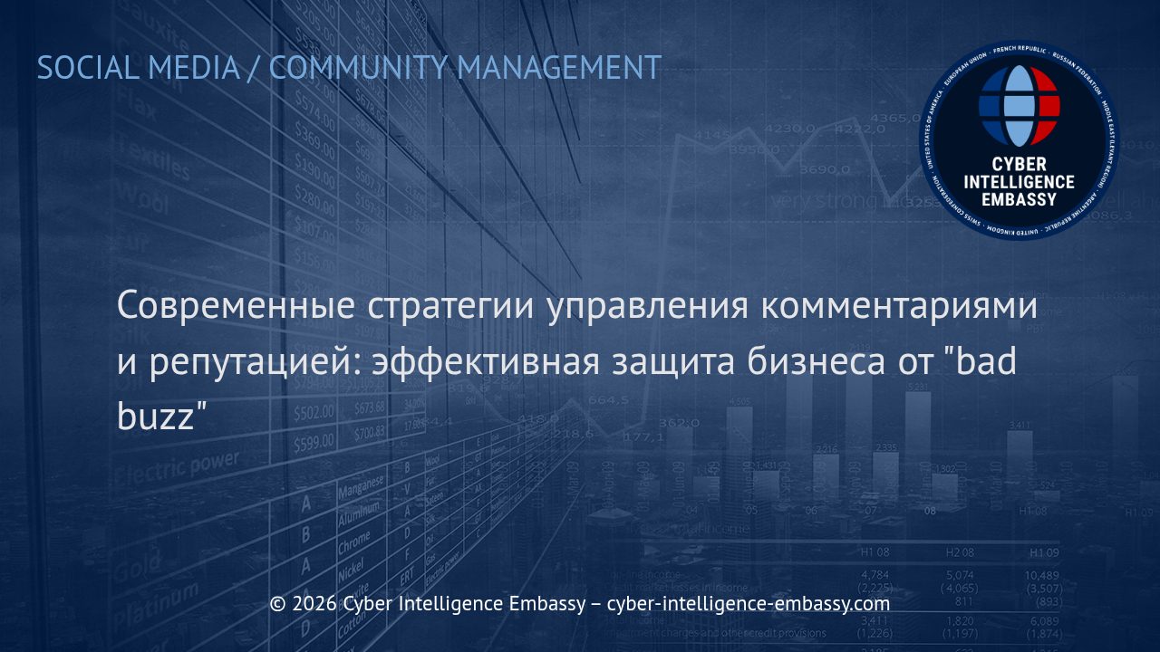 Современные стратегии управления комментариями и репутацией: эффективная защита бизнеса от "bad buzz"