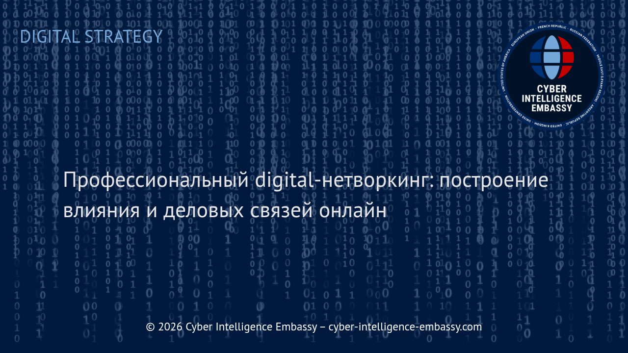Профессиональный digital-нетворкинг: построение влияния и деловых связей онлайн