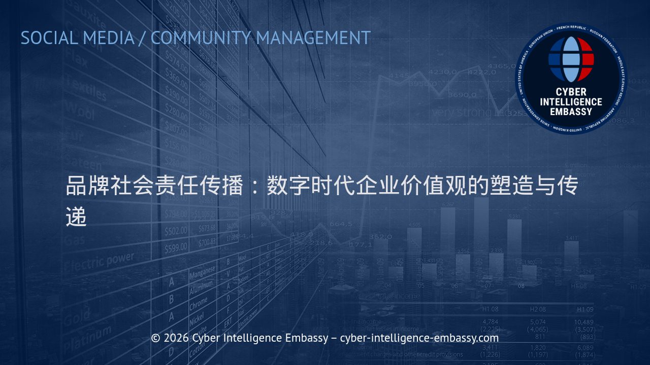 品牌社会责任传播：数字时代企业价值观的塑造与传递